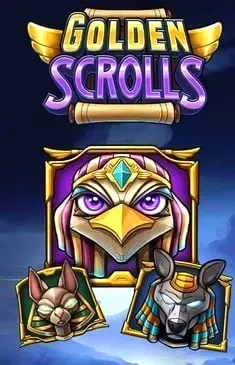 Golden Scrolls slot with golden hawk and scroll