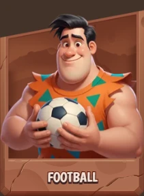 Joueur cartoon tenant un ballon de football