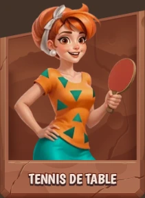 Femme cartoon avec raquette de ping-pong