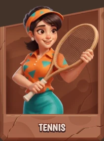 Femme cartoon avec raquette de tennis